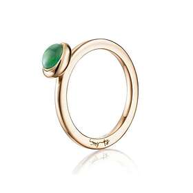Efva Attling Love Bead Green Agate Ring Guld 15,00 mm