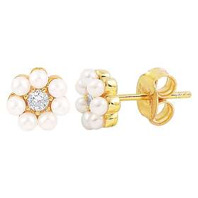 Hultquist Copenhagen Aya flower pearl sticker örhänge Guld