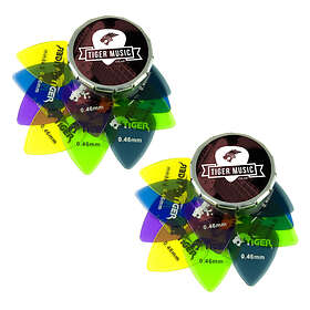 Tiger Guitar Plectrums with Pick Tin 24 Gel 0,46mm