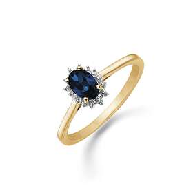 Støvring Design 14 Karat Guld Ring Med Diamanter 0,007 Carat W/pk Og Safir 72205042