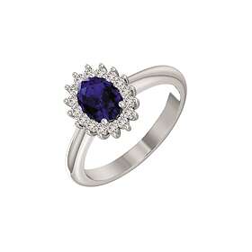 Støvring Design 14 Karat Vitguld Ring Med Diamanter 0,25 Carat W/si Og Safir 82257001