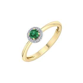Støvring Design 14 Karat Guld Ring Med Diamanter 0,06 Carat W/si Og Smaragd 72257013