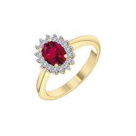 Støvring Design 14 Karat Guld Ring Med Diamanter 0,25 Carat W/si Og Rubin 72257002