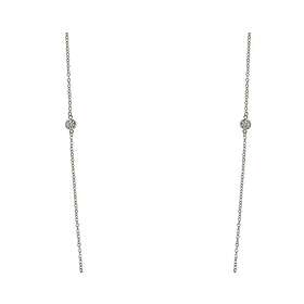 CU Jewellery Cubic Long Chain Necklace Silver