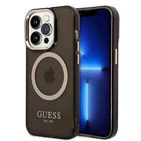 Guess iPhone Gold 14 Outline Pro Max Skal Translucent MagSafe Svart GUHMP14XHTCMK