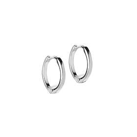 Enamel Classic Hoops 10 mm Silver E168SM