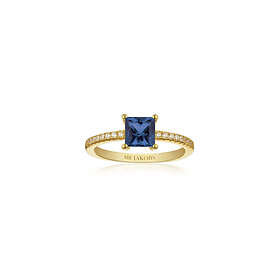 Sif Jakobs Ellera Quadrato Ring Goldplated Blue Zirkonia SJ-R42280-BLCZ-YG-54 (r
