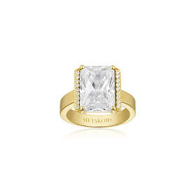 Sif Jakobs Roccanova Altro Grande Ring Goldplated White Zirkonia SJ-R42267-CZ-YG-56 (ring) Dam 18 kt. forgyldt 925 sterling sølv