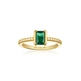 Sif Jakobs Roccanova Piccolo Ring Goldplated Green Zirkonia SJ-R42266-GCZ-YG-56 (ring) Dam 18 kt. forgyldt 925 sterling sølv