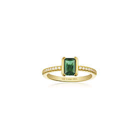 Sif Jakobs Roccanova Piccolo Ring Goldplated Green Zirkonia SJ-R42266-GCZ-YG-52 (ring) Dam 18 kt. forgyldt 925 sterling sølv