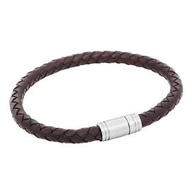 by BILLGREN LIAM Läderarmband Brun/Stål (Längd: 21 cm)
