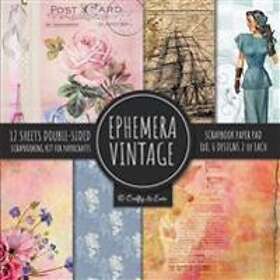 Crafty as Ever: Ephemera Vintage Scrapbook Paper Pad 8x8 Scrapbooking Kit for Papercrafts, Cardmaking, DIY Crafts, Old Retro Theme, Decoupag