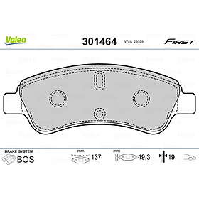 Valeo Jeu de plaquettes de frein, frein à disque 301464