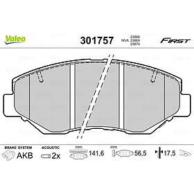 Valeo Bromsbeläggssats, skivbroms 301757