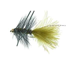 Unique Flies B.H. Rubber Leg Wooly Olive Daiichi 1720 #8