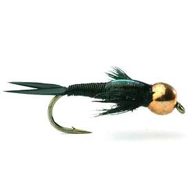 Umpqua flugor Copper John Black Nymfe Beadhead 14