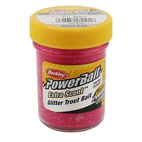 Powerbait Glitter Trout Bait Jar Fluo Red