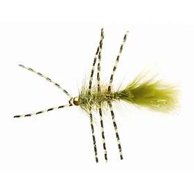 Unique Flies Gold Bead Crystal Bugger Rubber Leg Olive #8