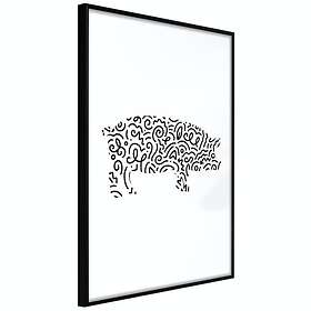 Artgeist Poster Affisch Black and White Piggy [Poster] 30x45 A3-DRBPRP1574m_cr