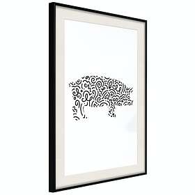 Artgeist Poster Affisch Black and White Piggy [Poster] 30x45 A3-DRBPRP1574m_cr_pp