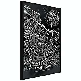 Artgeist Poster Affisch Dark Map of Amsterdam [Poster] 20x30 A3-DRBPRP0916s_cr