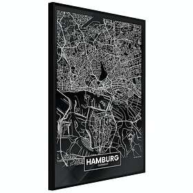 Artgeist Poster Affisch Dark Map of Hamburg [Poster] 30x45 A3-DRBPRP0909m_cr