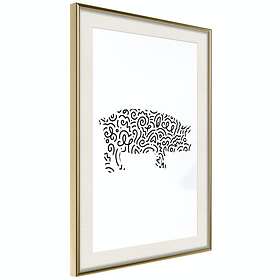 Artgeist Poster Affisch Black and White Piggy [Poster] 20x30 A3-DRBPRP1574s_zr_pp