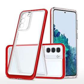 A-One Brand Clear 3in1 case for Samsung Galaxy S23+ silicone cover with frame red