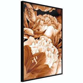 Artgeist Poster Affisch Lilies and Peonies 20x30cm Svart Ram