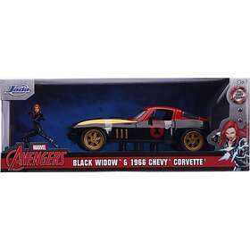 Jada 253225014 Marvel Black Widow 1966 Chevy Corvette med Figur 1:24