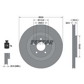 Textar Bromsskiva 92238305