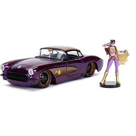 Jada DC Comics Bombshells Bil med Figur Batgirl & 1957 Chevy Corvette 1:24