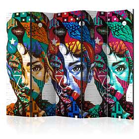 Arkiio Rumsavdelare Colorful Faces II 225x172 cm A3-PARAVENTtc1226