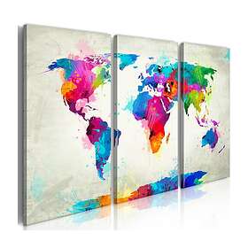 Arkiio Tavla World Map An Explosion Of Colors 90x60 A3-N2527-DK