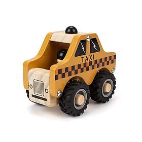 Magni Taxi i trä med gummihjul