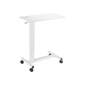 PureMounts Höjdjusterbart sidobord med gastryckfjäder, intergerad mugghållare, höjdjusterbart laptopbord, 71–106 cm, vit