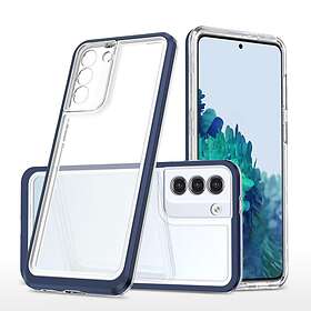 Samsung Genomskinligt A-One Brand 3-i-1 fodral för Galaxy Skal S21 Clear 5G 3in1 Frame Gel Cover Blå