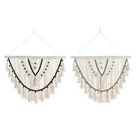 DKD Home Decor Väggdekoration Bomull Rattan Boho (70 x 3 98 cm) (2 antal)