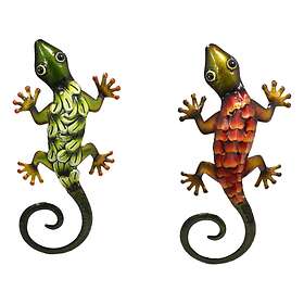 DKD Home Decor Väggdekoration Metall Ödla (18 x 3 39 cm) (2 antal)