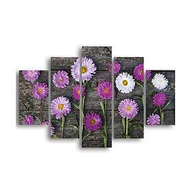 Homemania blomster-5 natur-för vardagsrum, rum-flerfärgad, 95 X 0,3 X 60cm-HM205MDF120, MDF