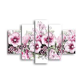 Homemania blomster-5 natur-för vardagsrum, rum-flerfärgad, 95 X 0,3 X 60cm-HM205MDF230, MDF