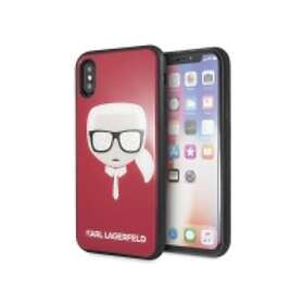 Karl Lagerfeld KLHCPXDLHRE iPhone X/Xs czerwony/red Iconic Glitter `s Head