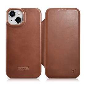 iCarer CE Oil Wax Premium Leather Folio Case iPhone 14 Plus MagSafe