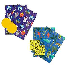 Hallmark Djuromslagspapper och presenttagg paket – 4 ark och 4 etiketter i 2 mön