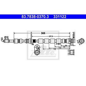 ATE 83.7838-0370.3 - Flessibile Freno Con Apertura 17, Filetto M10x1, Lunghezza 366 Mm - 2