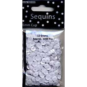 Hobby & Crafting And Fun Paljetter Creme/Vita 6 mm 12g