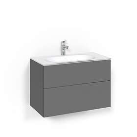 Macro Design Tvättställsskåp Crown Plain Med Glastvättställ Kom 80x45 Ant Pl G F
