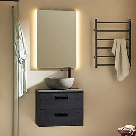 Noro Tvättställsskåp Relounge Svart Trästruktur Med Bänkskiva 600 320337