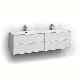 Svedbergs Tvättställsskåp Epos 160x45 Underdel Relief Vit 2+2L Intht 1516221