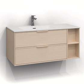 Svedbergs Tvättställsskåp Epos 100x45 Underdel Relief Vit ask 2Låd Intht 161021V